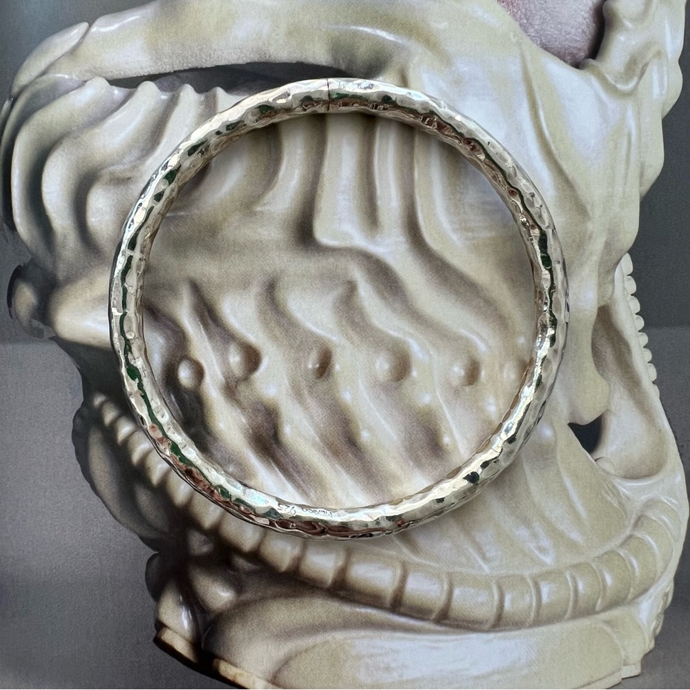 Hammered Sterling Silver Bangle Bracelet